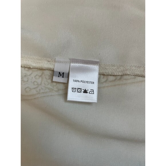 Antonio Stefano Cream White Satin Robe Size M Gold Blue Novelty Leopard Print - Picture 10 of 12